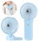 Lepwings Portable Mini Handheld Fan - Rechargeable Neck Hanging Fans with 16-Hour Cooling, Personal Handy Fan 4-Speeds Foldable Pocket Fan for Summer Outdoor Travel Home Office - Blue