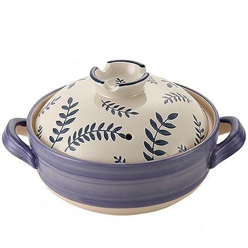 Japanese Donabe Ceramic Casserole with Lid - Earthen Pot Stone Rice Cooker & Soup Hot Pot