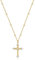 Jenosy Kette Damen Gold Kreuz Kette mit Cubic Zirkonia Personalisierte Kette mit Kreuz Zarte Halskette mit Kreuz Anhänger Damen Hypoallergene 18K Vergoldete Kette Modeschmuck für Frauen und Mädchen