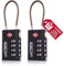 iXLOCK Cadenas Cable TSA pour Valise.Cadenas Code 4 Chiffres Antivol pour Bagages Casier Rangement Tente Camping. Bagages Combinaison USA.Accessoires Voyage avion. Serrure Valise 2 Noir