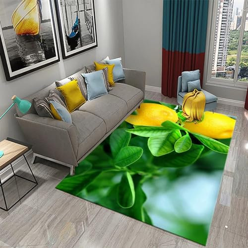 Tappetini In Moquette, Stampa 3D Frutta Fresca, Limoni Gialli E Verdi, Varie Dimensioni Tra Cui Scegliere, Cameretta Per Bambini Morbida E Spessa Flanella 50 X 80 Cm / 19.6 X 31.5 - Pulizia -2W5X8S