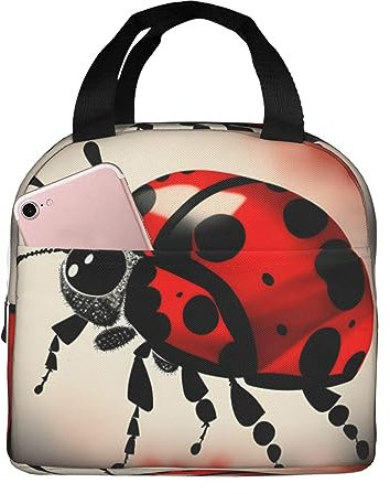 Art Ladybug Tracks - Lonchera reutilizable, bolsa de almuerzo para mujeres y hombres, picnic, oficina, trabajo