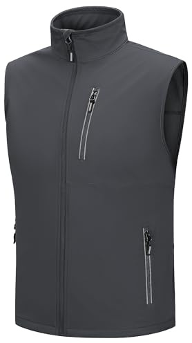 Outdoor Ventures Softshell väst herr utomhus cykelväst vattentät vindtät ärmlös jacka full dragkedja andningsaktiv löparväst
