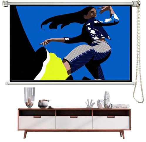 BGBZHMMEE Schermo per Proiettore Avvolgibile E A Scomparsa, 40 50 60 72 Pollici Schermo per Proiezione Portatile, per Film Home Theater Cinema Ufficio Video(50 inch 4:3)