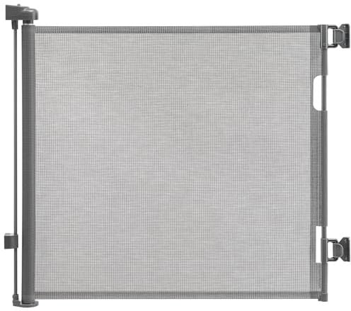 CROWNSHOP Retractable Gate, Baby & Dog Stair Gate, Extends up to 55 Wide - One Handed Operation for Doorways/Hallways (Grey, 140cm)