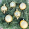 Weihnachtskugeln aus Kunststoff zum Hängen für den Außenbereich - Frost und Wetterfest - Outdoor Weihnachtkugeln - Christbaumkugeln für draußen (6 x Ø 15 cm (Vintage-Gold))