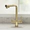 3 Wege Wasserhahn Küchenarmatur Mit Brause Ausziehbar, 360° Drehbar Küchenarmatur, Drei Wege Mischbatterie Für Wasserfilter,Trinkwasserhahn Mit 2 Hebel,drei Wege Wasserhahn (gold gebürstet)