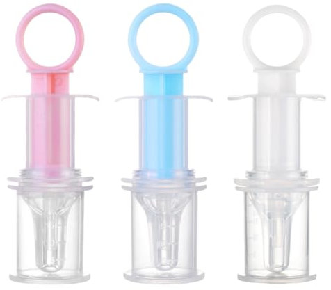 3 Piezas Jeringas de Alimentación Oral de Bebés Dispensador de Líquidos de Bebés con Cabeza de Chupete para Bebés Recién Nacidos (Azul blanca y Rosa)