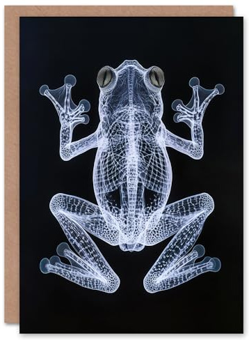 Artery8 Greeting Card Frog Detailed Dark Luminescent Xray Effect Blank For Him Or Her Art Birthday Card