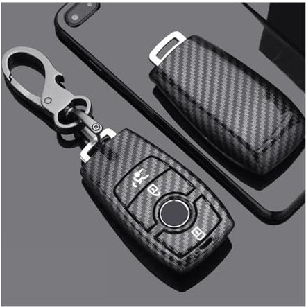 SCSTHRCRA pour M&ercedes pour B&ENZ ABRG Classe GLK GLA W204 W251 W463 W176 Porte-clés Porte-clés Protecteur Voiture 2/3 Boutons Étui De Protection pour Clé Télécommandes Voiture(Silver Buckle,A)