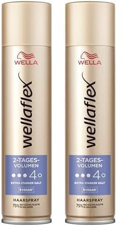 Wellaflex 2-Tages-Volumen Haarspray für Frauen | Bis zu 2 Tage flexibler Halt | Für lang anhaltendes Styling | Sanft zur Kopfhaut, dermatologisch getestet | Vegane Formel | Haltegrad 4 | 250ml