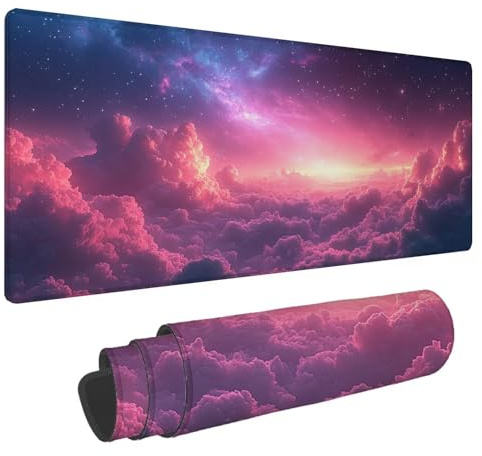Alfombrilla Ratón Color Alfombrilla Ratón XXL 600x300x4mm Alfombrilla Raton Gaming Nube Grande Tapete Escritorio,Base Antideslizante de Caucho Natural Mousepad,Mejora la precisión y la Velocidad A-791