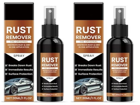 Lot de 2 vaporisateurs anti-rouille, nettoyant puissant pour les traitements de rouille, anti-rouille, anti-rouille, nettoyage d'entretien de voiture