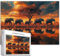 Puzzle mit Elefanten am Wasserloch, 1000 Teile für Erwachsene, afrikanische Naturlandschaft, Kunst, Puzzle, bunt, DIY-Puzzle, Heimdekoration, Geschenke, Familienpuzzle, perfekt für Spielabende, 70 x