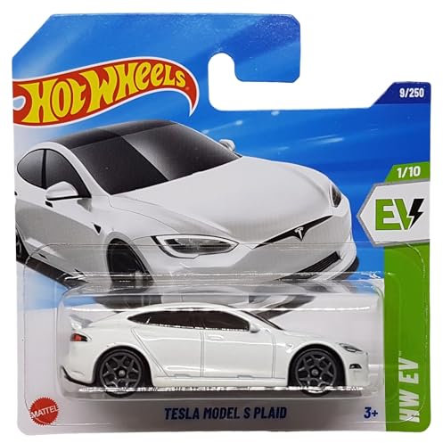 Hot Wheels - Tesla Model S Plaid - HW EV 1/10 - HYX58 - Short Card - Weiss - Mattel 2025 - 1:64