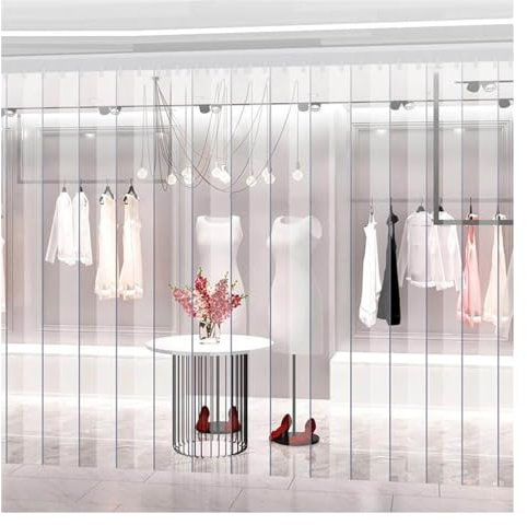 Cortina de Tiras de PVC Transparente para Puertas de Garaje, almacén y Patio. Personalizable (120 x 400 cm).