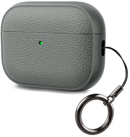ACRONIX für AirPods Pro 3 Hülle 2025 - Grau | Soft TPU Hülle für Apple AirPods Pro 3 mit Handschlaufe, Leder-Touch-Design, Baumtextur Airpods Pro 3 Case