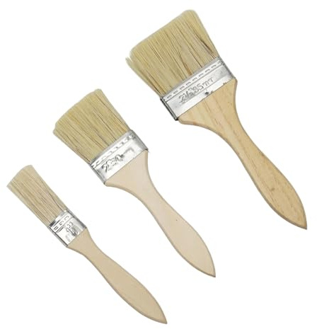 3 Pack Chalk Paint & Wax Brush Set 2In/2.5In Round Flat for Furniture | Sturdy bristles for smooth even finish, 2 brush shapes, ideal for chalk paint, wax, furniture varnish and DIY crafts.