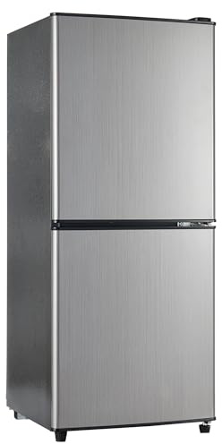 Réfrigérateur double zone 106L avec congélateur 4 étoiles, thermostat 7 positions plage 0–10 / -25–-10, éclairage LED, clayettes verre réglables, tiroirs, 45 dB, classe E 166 kWh/an, maison (Argenté)