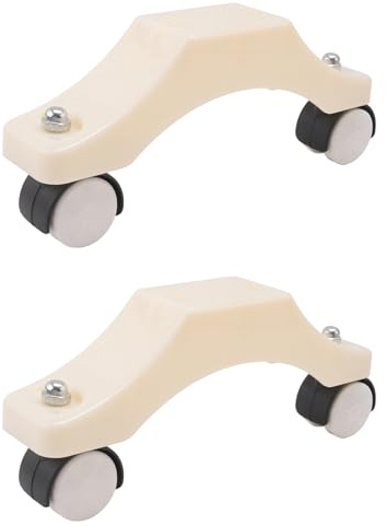 Hipzeepo U-Shaped Bracket Caster Electric Heater Foot Stand Adjustable Support withWheels White