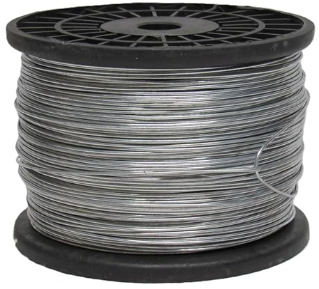 Galvanised Electric Fencing Wire 1.6MM (400M - 500M Reel Solid Electrified Fence Cattle Sheep Paddock) (400 Metre)