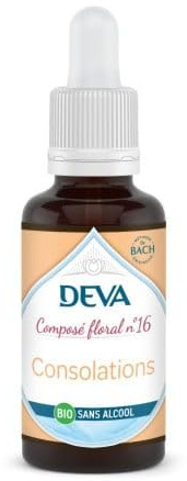 DEVA Consolations n°16 – Composé Floral Bio Sans Alcool – Compte-Gouttes 30ml – Réconfort du Cœur