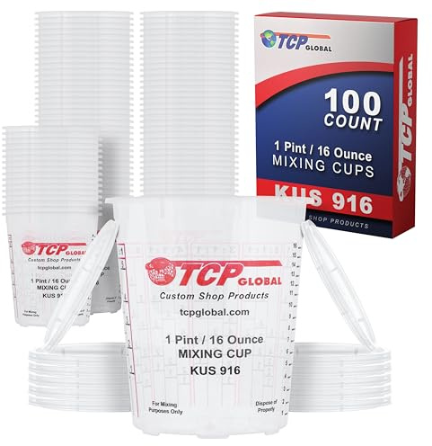 Custom Shop - 100 Count Pint (16oz) Paint Mixing Cups - Acrylic or Latex - Indoor and Outdoor