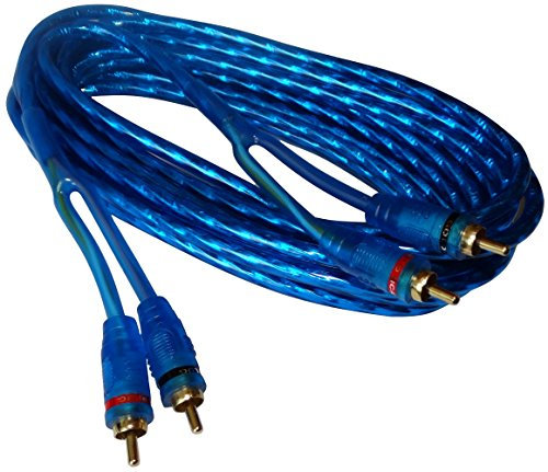 Aerzetix: Stecker-Stecker Cinch-Kabel Audiokabel 5 m 5 Meter blau-Subwoofer-Verstärker