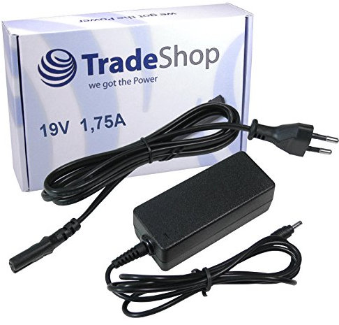 Trade-Shop Netzteil Ladegerät Ladekabel Adapter 19V/1,75A 4mm x 1,35mm inkl. Stromkabel für Asus F102BA F200CA F200MA K200MA X102B F553M UX42 UX42A UX42VS UX52 UX52A UX52VS X200LA X553 X553M X553MA