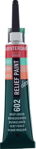 Talens Amsterdam Acryl Relief-Farbe für Glas- und Universalfarbe, 20ml Tube Nr.602 Dunkelgrün