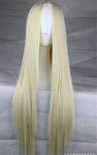 Langhaar Glatte Perücke mit vorner Spitze Ombre Straight Spitze-Front-Perücke Cosplay Kostueme Frauen 75cm (Blond)