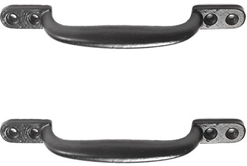2X Black Cast Iron 6/150mm Hot Bed Handles Door/Shed/Garden Gate D Pull Handles