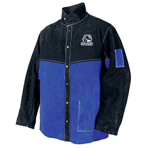 Black Stallion JL1030-BB Chaqueta de soldadura de cuero con bloques de color, XL