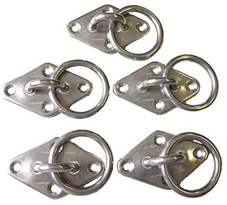 Sunload Augplatte rautenförmig mit Ring Edelstahl rostfrei V4A 5 Stück (64 mm)