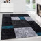 Teppium Moderner Kurzflor Teppich Wohnzimmer 200x300 (200 x 290 cm) Türkis - Konturenschnitt Teppich Waschbar, Kariertes, Pflegeleicht, Weich - Ideal für Schlafzimmer, Esszimer und als Küchenteppich