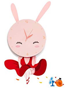 LED Kinder-Wandleuchte mit Uhr LED/1W/4xAA Hase