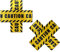 PASTEASE Festival X Pasties Brustwarzenabdeckungen für Festivals & Dessous, Kreuzförmige Pasties, wasserdicht und hergestellt in den USA, Caution Tape X, 3 x 3