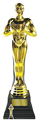 Star Cutouts SC1421 Gold Statue Lifesize Trophy Cardboard Cutout Ideal for Awards Ceromonies, VIP and Hollywood Parties and Events