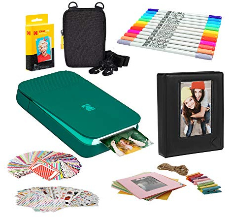 KODAK Smile Instant Digital Printer (Green) Photo Frames Bundle