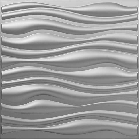 Hopopula 13 STK Wandpaneele Foam Fake Brick 50x50 cm Wand Ziegel PVC Wandaufkleber Selbstklebende Schaum Gefälschte 3D Wandaufkleber Wandpaneel für Home Deko(Welle)