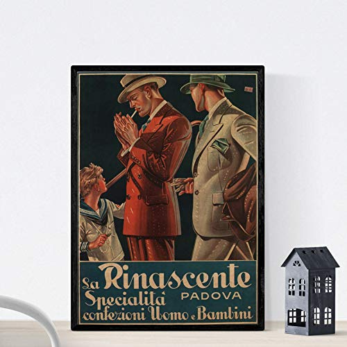 Nacnic Vintage Poster Vintage Poster für La Rinascente, Herren-Bekleidung und Kind in Padova. A3 Größe