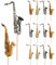 AK Giftshop Saxophon-Musikinstrument-Motto-Party-Essens- und Cupcake-Picks, Dekorationen, Aufsätze, Lebensmittelflaggen (14 Stück)