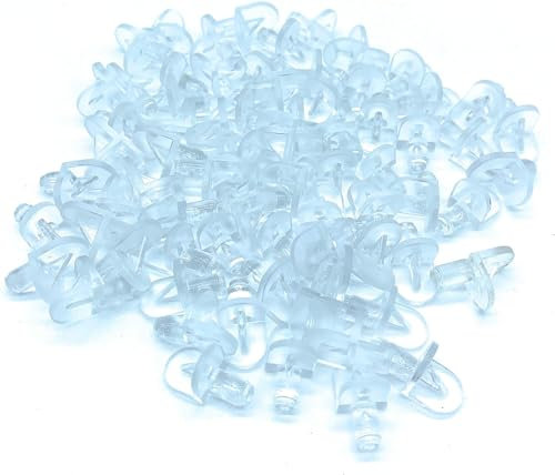 20 Shelf Supports - 5mm Push in (Clear)