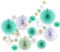 SUNBEAUTY Mint Dekoration Papier Party Deko Hochzeit Geburtstagsdeko Party Deko Mintgrün Geburtstagsdekobaby Party Shower
