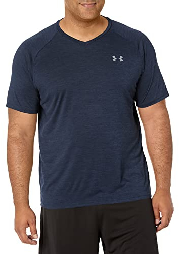 Under Armour Men's Tech 2.0 V-Neck Short-Sleeve T-Shirt, Academy Blue (408)/Steel, 4X-Large Tall
