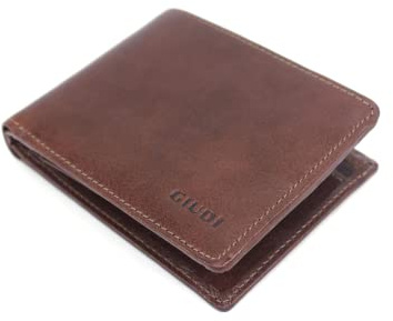 Giudi ® Geldbörse Herren Klein Rindsleder Vintage (Braun)