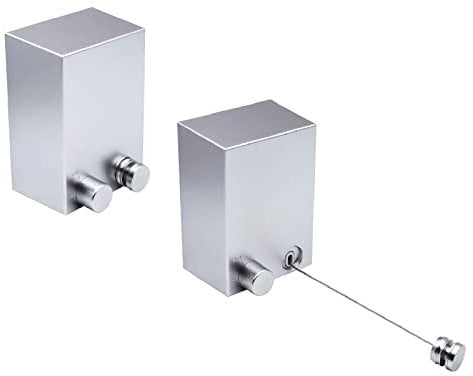 MUYIRTED Cavo Stendibiancheria Per Esterno, 2 Pezzi Corda Stendibiancheria 4.2m, Filo Stendibiancheria Retrattile, Corda In Acciaio Inox, Con Tendifilo, Salvaspazio, Argento