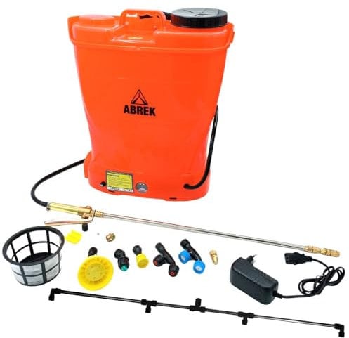 Abrek Pompa Zaino A Batteria 16 LT Lancia TELESCOPICA Ottone IRRORAZIONE IRRORATRICE DISERBO