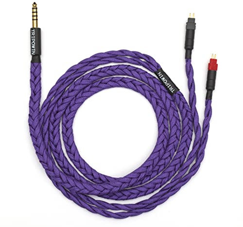 Linsoul Tripowin GranVia Cavo di Ricambio Audio per Cuffie ad Alta Purezza OFC Aggiornato,Lunghezza 1.5 m,Jack per Auricolari HD650 per HD600/HD580/HD660S/HD58X(Viola,4.4mm)