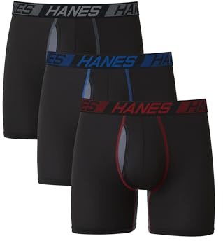 Hanes Mens 's Boxer Briefs, Regular Leg - Black, XX-Large US